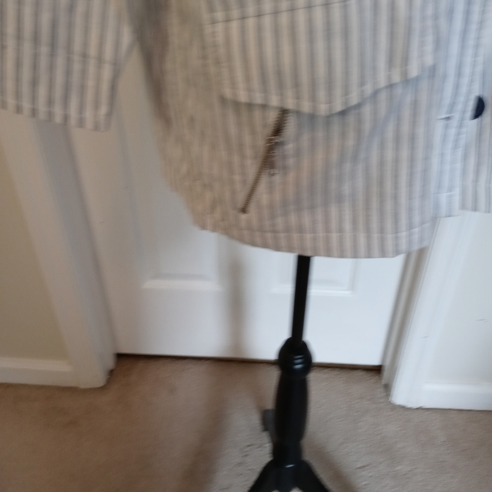 Joie Cristi White and Blue Stripe Utility Jacket - Picture 11 of 16